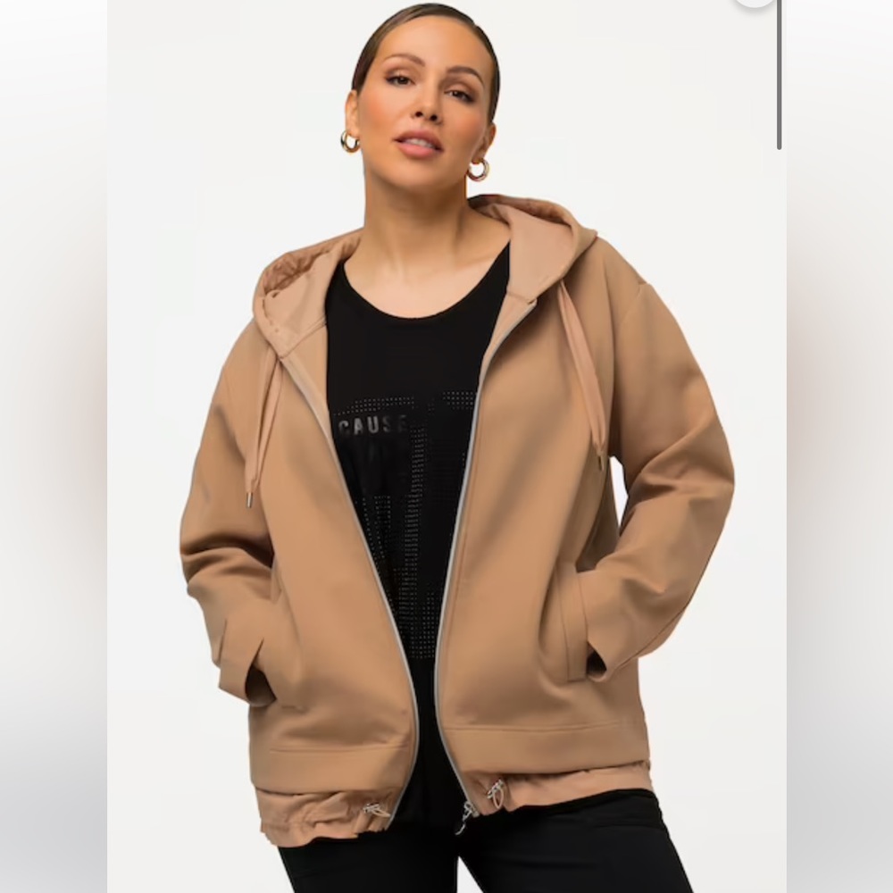 Ulla Popken Oversized Zip Up Hoodie